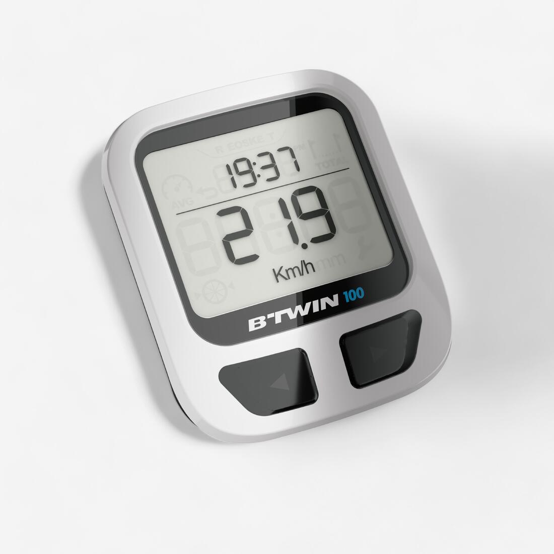 CUENTAKILÓMETROS BICICLETA B'TWIN 100 - CON CABLE (5 FUNCIONES)