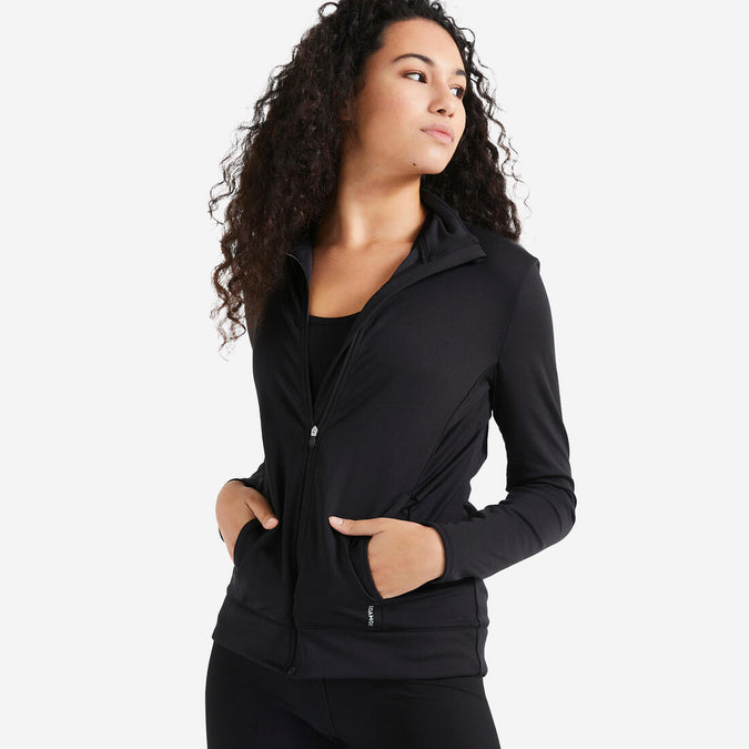 Chaqueta fitness con cremallera Mujer Domyos negro, photo 6 of 5