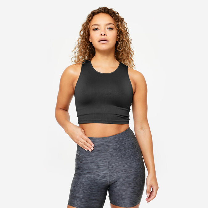Camiseta Fitness tirantes crop top Mujer Domyos 100, photo 7 of 6