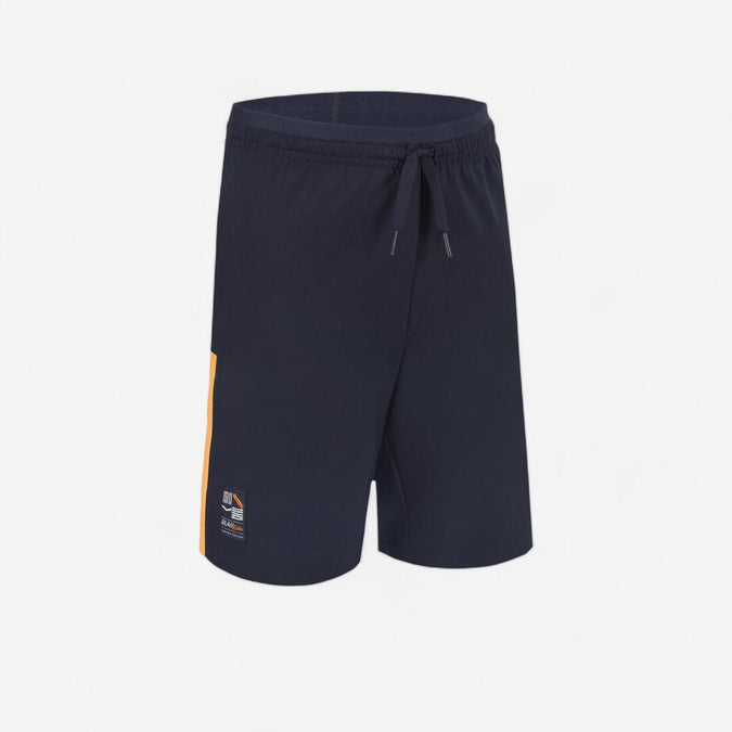 Pantalón corto de fútbol NIÑOS Marino y naranja, photo 6 of 5