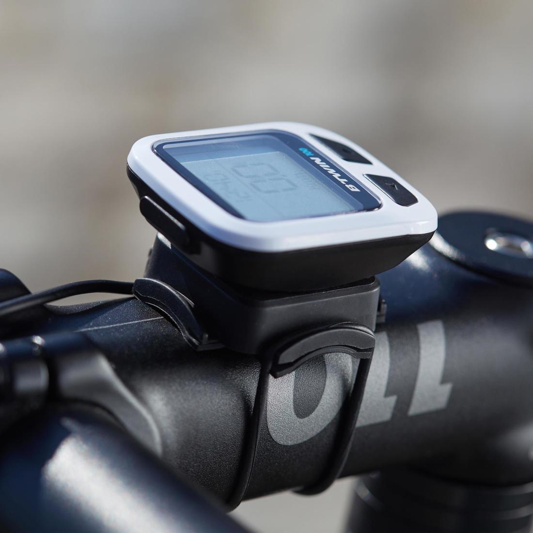 CUENTAKILÓMETROS BICICLETA B'TWIN 100 - CON CABLE (5 FUNCIONES)
