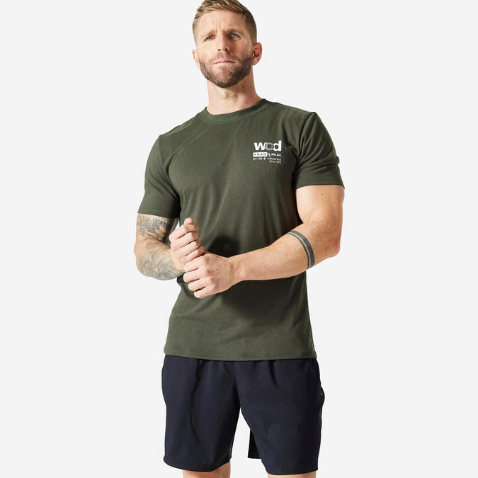 





Camiseta Cross Training Hombre Caqui Slim Cuello Redondo Suave Transpirable, photo 1 of 5