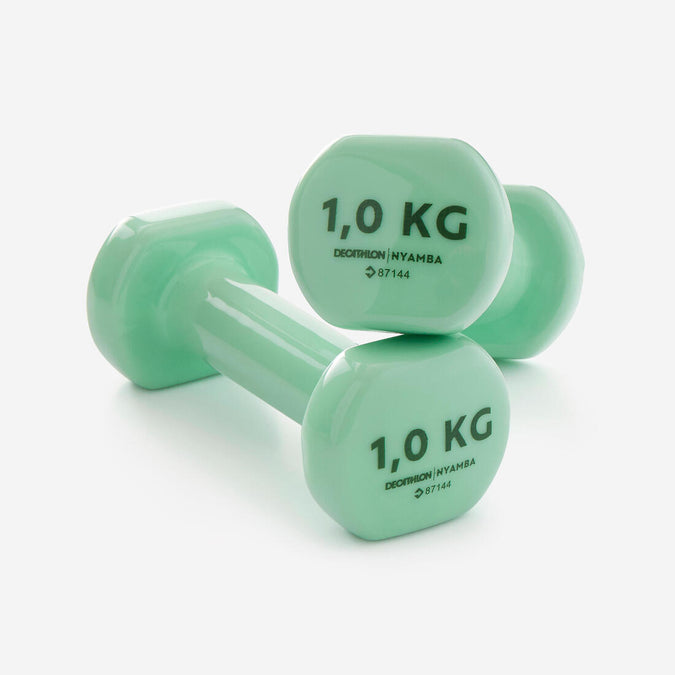 





Pesas 2 x 1Kg de vinilo Fitness Gimnasia en casa Pilates Nyamba Verde, photo 1 of 4