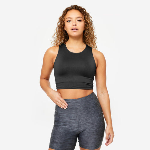 





Camiseta Fitness tirantes crop top Mujer Domyos 100