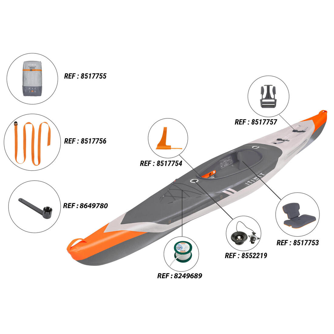 Kayak Hinchable Itiwit Drop Stitch alta presión Strenfit X500 1plaza Piragüismo.