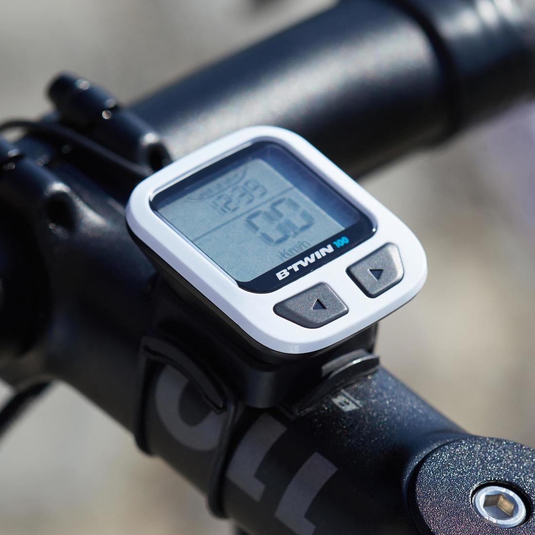 CUENTAKILÓMETROS BICICLETA B'TWIN 100 - CON CABLE (5 FUNCIONES)