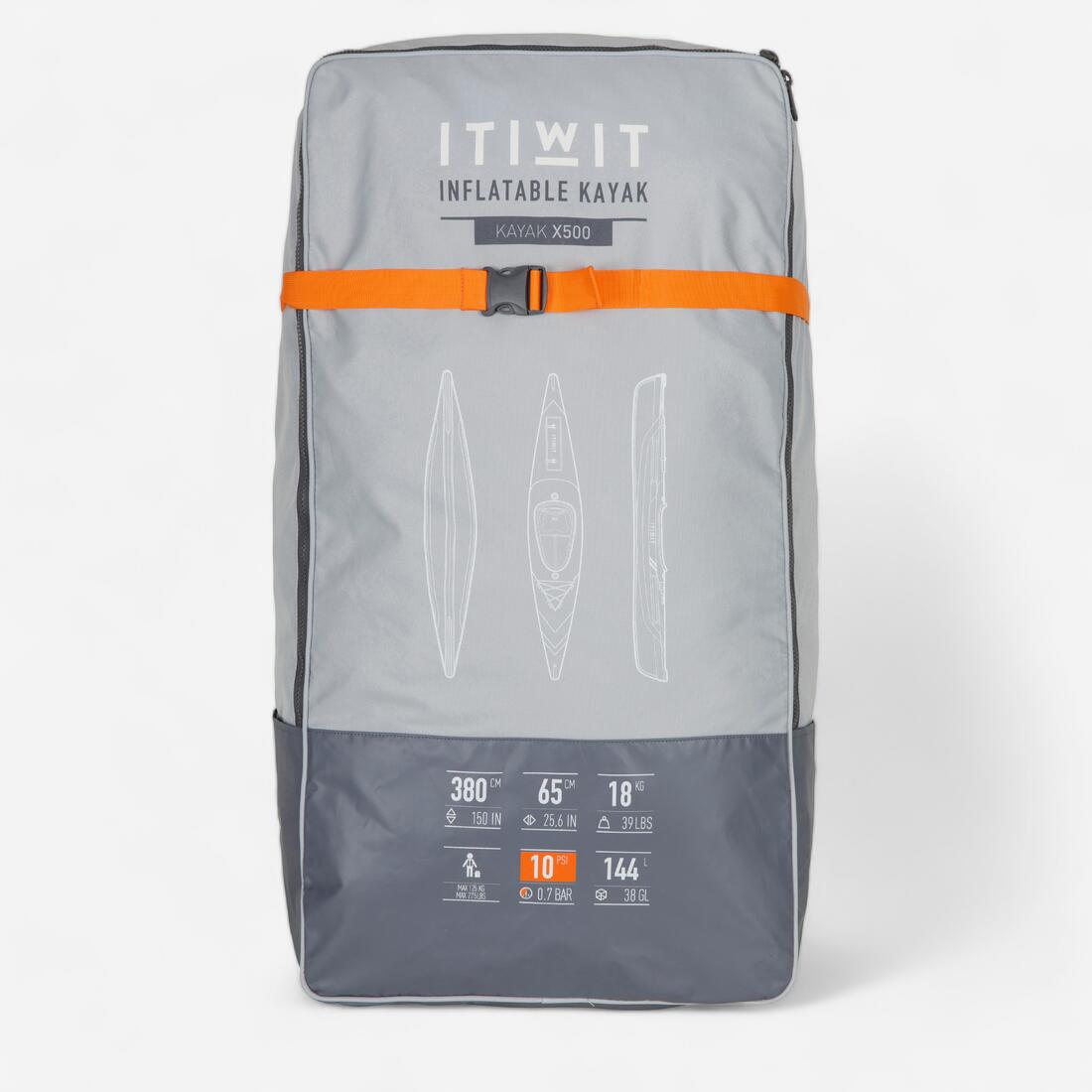 Kayak Hinchable Itiwit Drop Stitch alta presión Strenfit X500 1plaza Piragüismo.