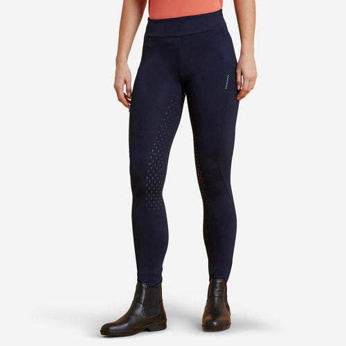 





Pantalón equitación 500 Badana Silicona Mujer Fouganza azul marino